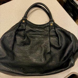 GUCCI Sukey Tote Bag GG Guccissima Leather Black